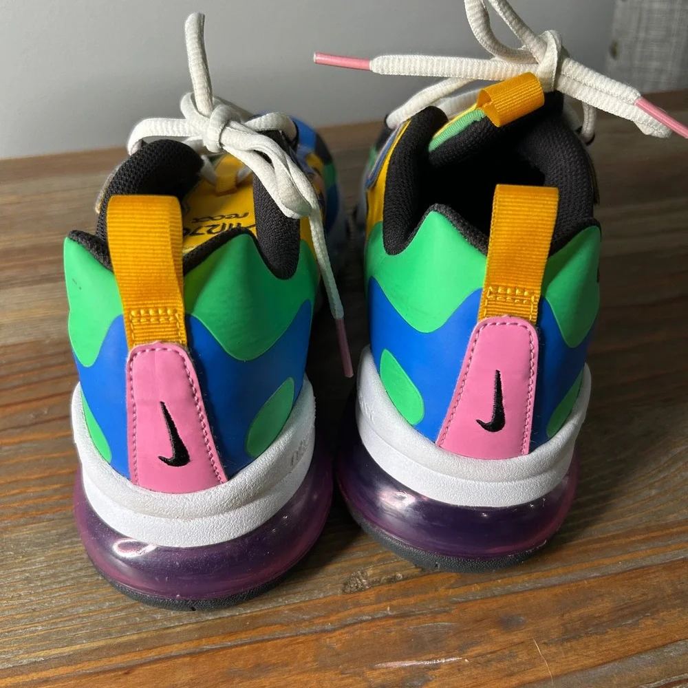 Nike Air Max 270 React Kids Multi Color gumball‎ athletic Shoes Size 6Y unisex - Picture 2 of 8